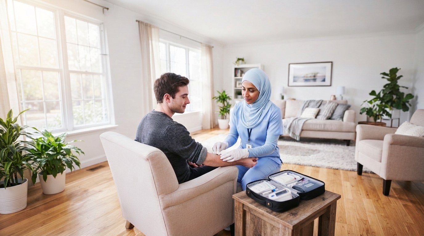 nurse on a home visit